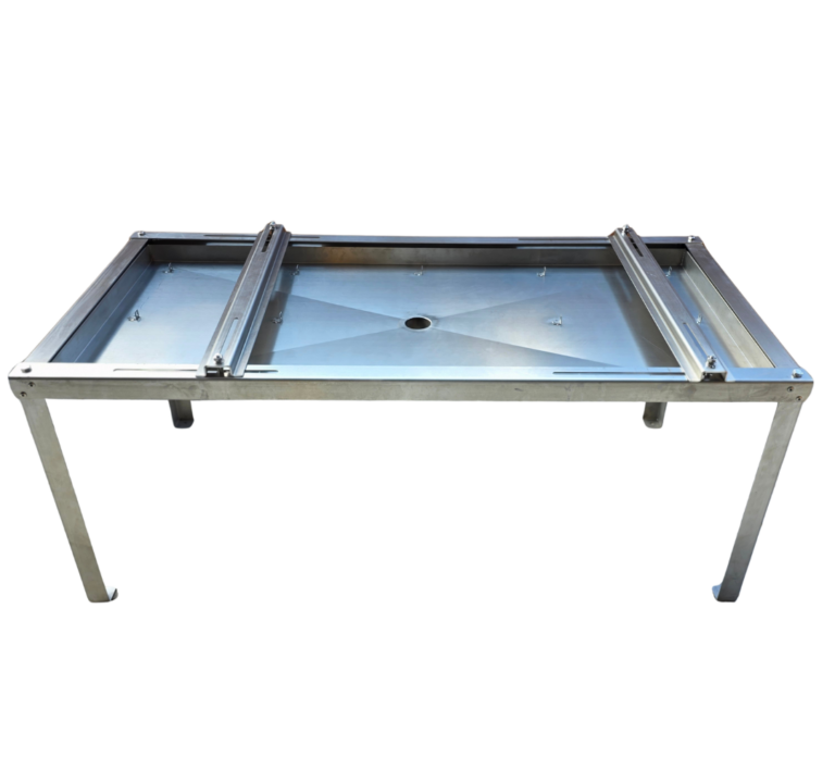 Подробнее о статье <спан lang="ru">Металлическая подставка под тепловой насос с поддоном 1200х530х400 с нагревательным кабелем, нержавеющая сталь 2,0 мм (подставка для кондиционеров)</охватывать>