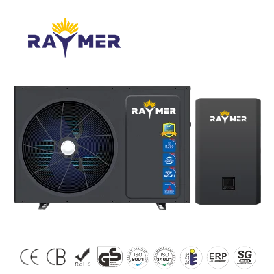 Read more about the article <span lang="ru">Air-to-water heat pump Raymer RAY-15DS2-EVI on 15 kW, inverter to -30 °C, split system up to 180 sq.m. 220V</span>