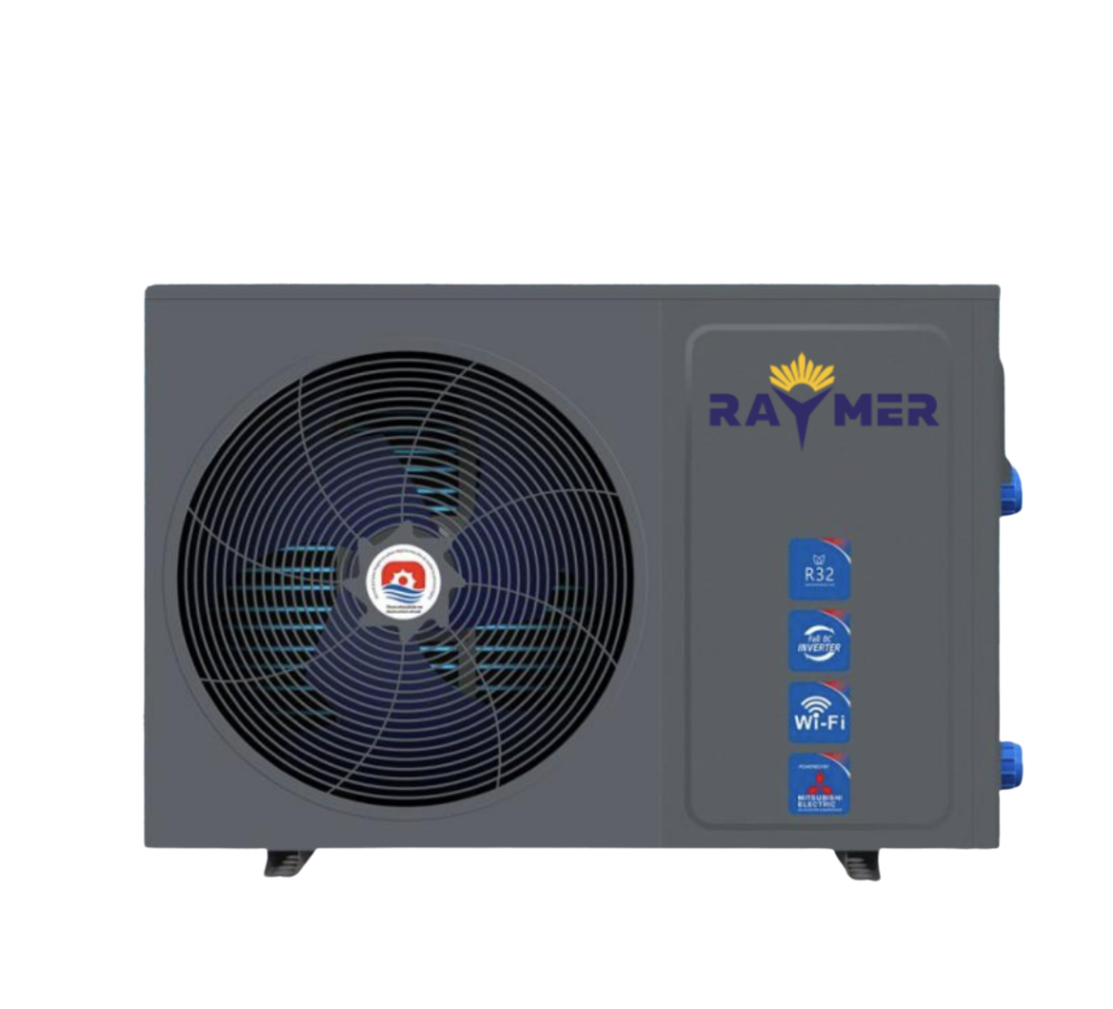 Инверторный тепловой насос для бассейна Raymer RAY-24PD2 (22 кВт), объем бассейна до 100 м³, до -25°С/+43°С, (220 В)
